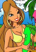 Flora WINX double nipples comes in a dungeon