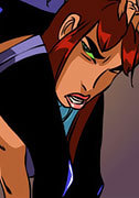StarFire screaming pain and blowing Aqualad
