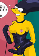 Marge Simpson deepthroats till gets double