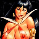 Vampirella with and gets off shower